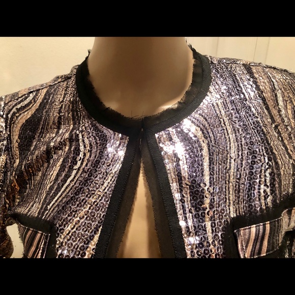 NWOT Cache Sequin Multicolor Jacket Blazer Sz S - Picture 2 of 8